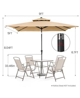 Rectangular Patio Umbrella with Stand – Adjustable Tilt for Backyard & Deck