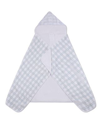 Boys Cozy Plaid Hooded Cotton-Lined Terry Towel
