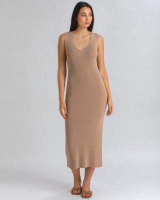 Women's Slim-Fit V-Neck Side Slit Dress Dalia