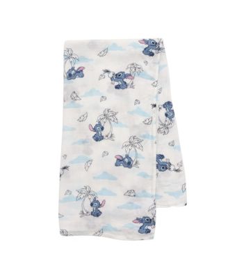 Baby Disney Stitch Luxury Muslin Swaddle Blanket & Plush Toy Gift Set