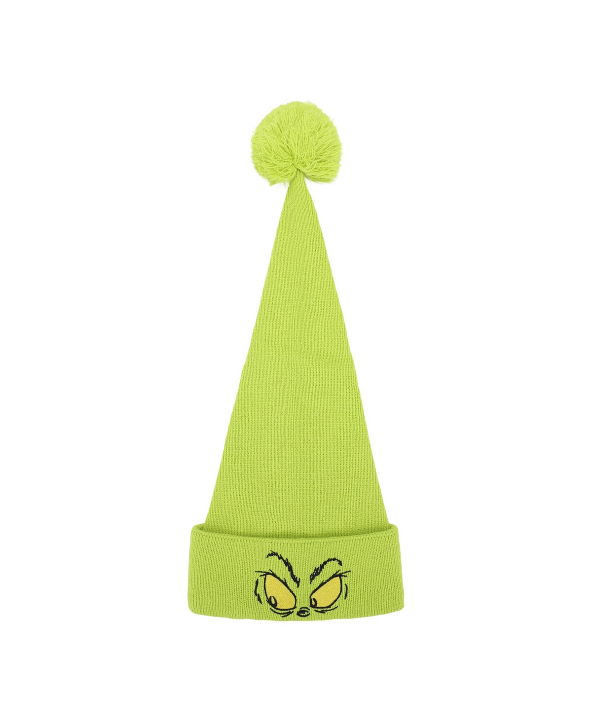Men's Eyes Green Knit Santa Cap - The grinch eyes green