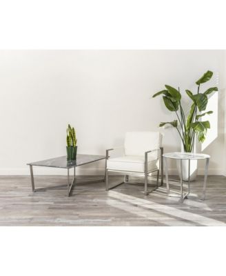 Faux Marble Rectangular Coffee Table for Modern Living Room Decor