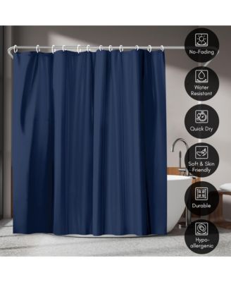 71x74 Solid Blue Shower Curtain - Water Resistant - Polyester Fabric