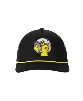 Men's Pikachu Thunderbolt Pattern Black Trucker Hat