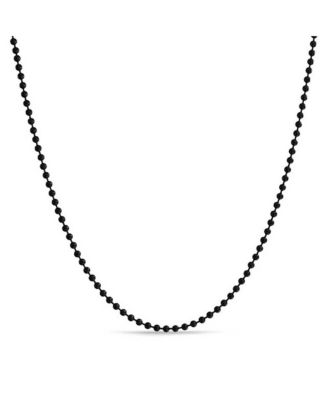 Thin Minimalist 1.5MM Stationary Ball Saturn Chain Necklace Black Silver Gold Plated Stainless Steel 16 18 20 24 30 Inch