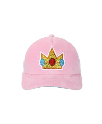 Bros Princess Peach Rhinestone Crown Pink Trucker Hat-OSFA