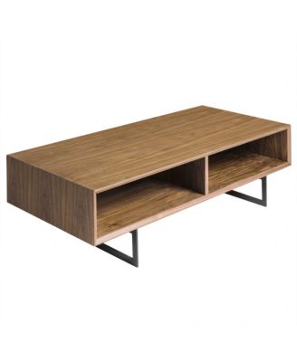 Sturdy Metal Coffee Table with Dual Shelves for Extra Storage
