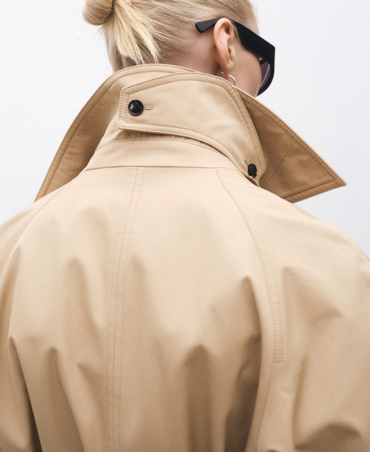 Mango Oversize Long Cotton Trench Coat In Neutral