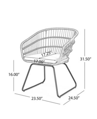Streamdale Outdoor Rattan Dining Chairs - Set of 2, Gray Base