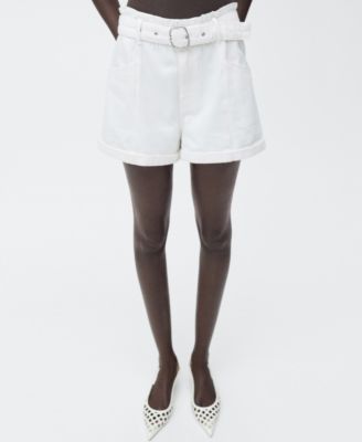 Women's Rolled Hem Paper Bag Shorts