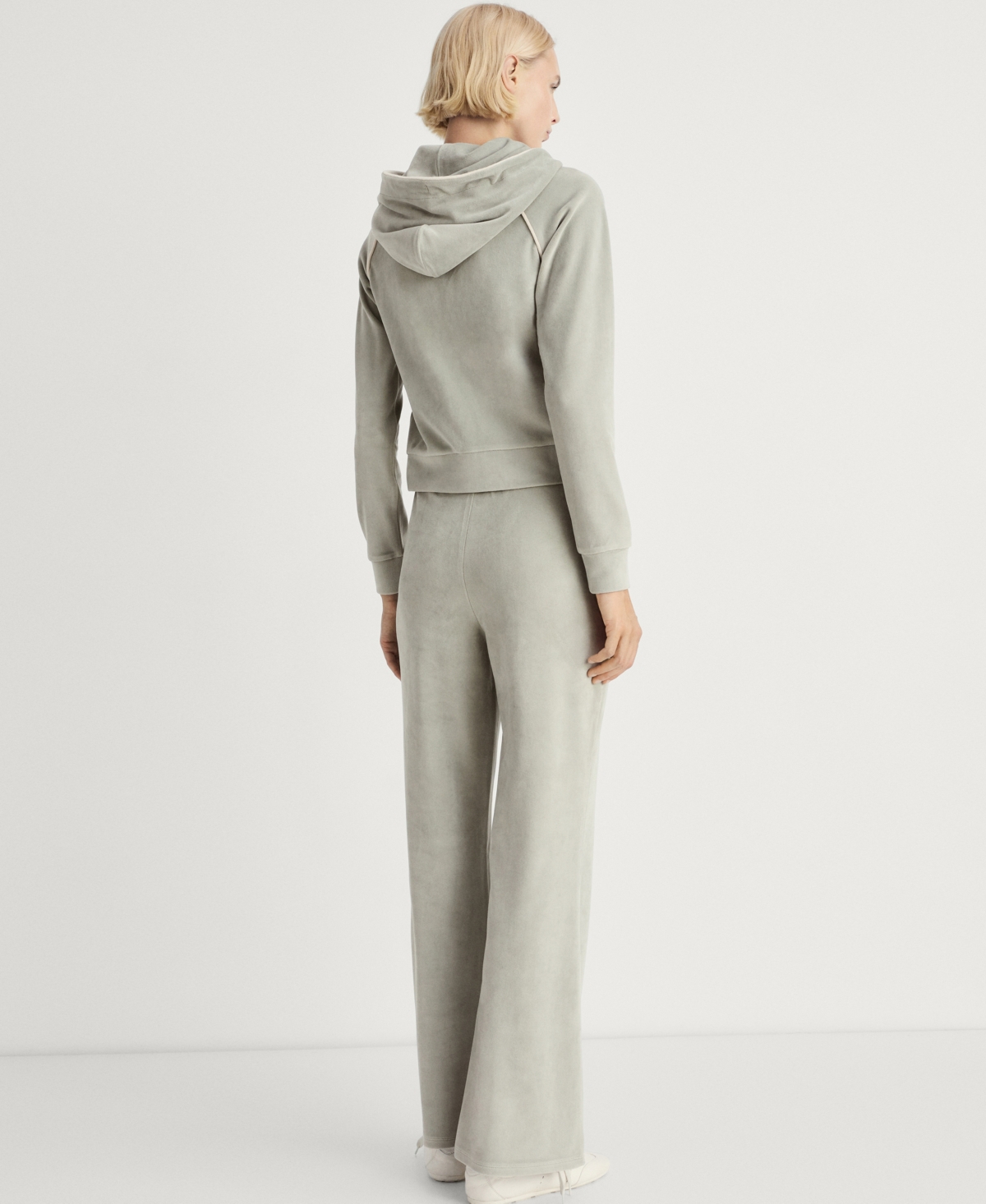 Mango Velour Trousers With Soft Touch Aqua Green In Aqua Green