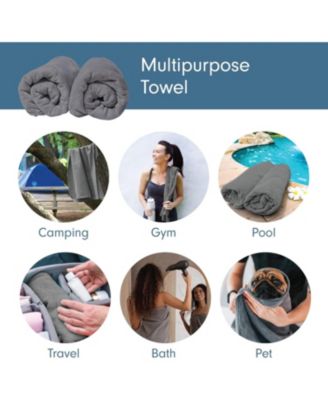 2-Pack Microfiber Hair Towel Wrap Rectangle Twist for Women 24 x 48 Inches