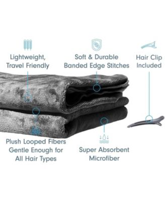 2-Pack Microfiber Hair Towel Wrap Rectangle Twist for Women 24 x 48 Inches