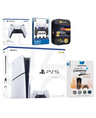 Playstation 5 Slim Disc with Extra Controller, FPS Grip Kit and MightySkins Decal Voucher + 2 Year CPS Extended Warranty
