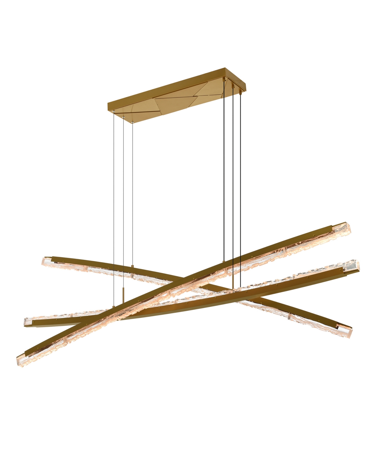 Cwi Lighting 26" Metal Saber Integrated Led Chandelier In Brass