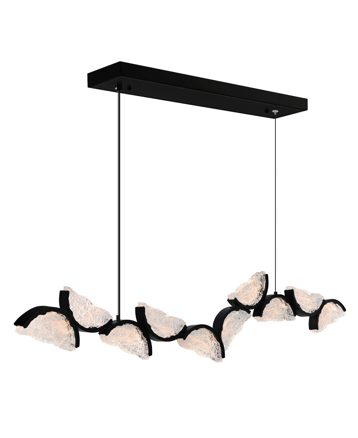 Cwi Lighting 17" Metal Moon Integrated Led Chandelier In Black
