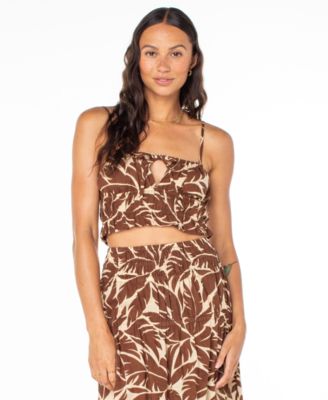 Juniors' Sunset Mist Tiered Cropped Camisole Top