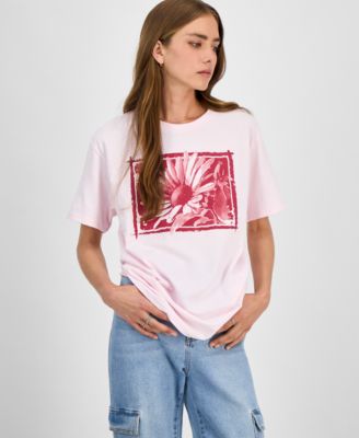 Rebellious One - Juniors' Flower Art Graphic T-Shirt
