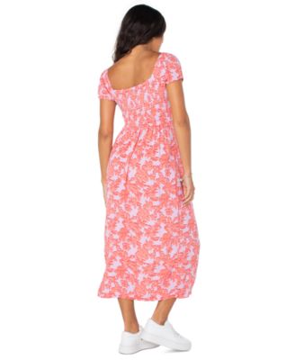 Juniors' Shelley Coast Floral-Print Tie-Front Midi Dress