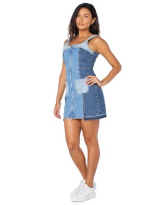 Juniors' Sami Patchwork Denim Sleeveless Dress
