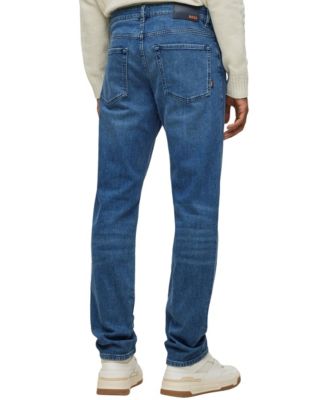 Men's Mid-Blue Comfort-Stretch Regular-Fit Jeans