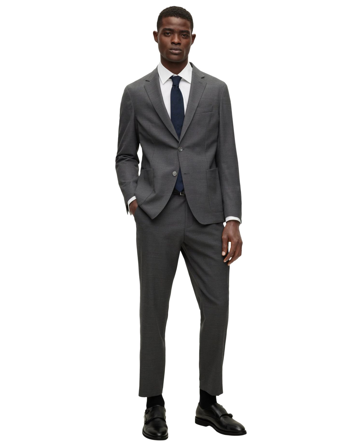 Men's Easy-Iron Stretch Cotton Slim-Fit Dress Shirt