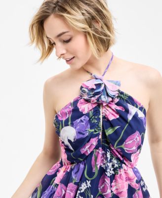 Flower Show Floral-Print Halter Dress, Exclusively at Macy's