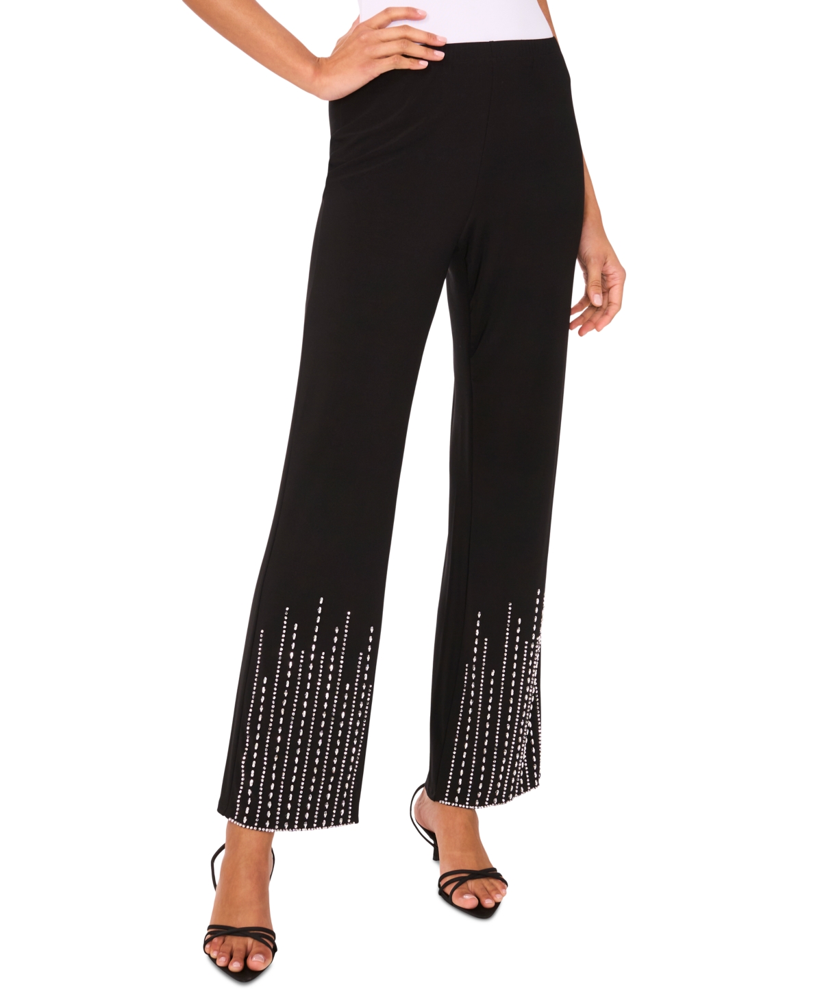 Msk Women's Jersey Beaded-hem Pull-on Pants