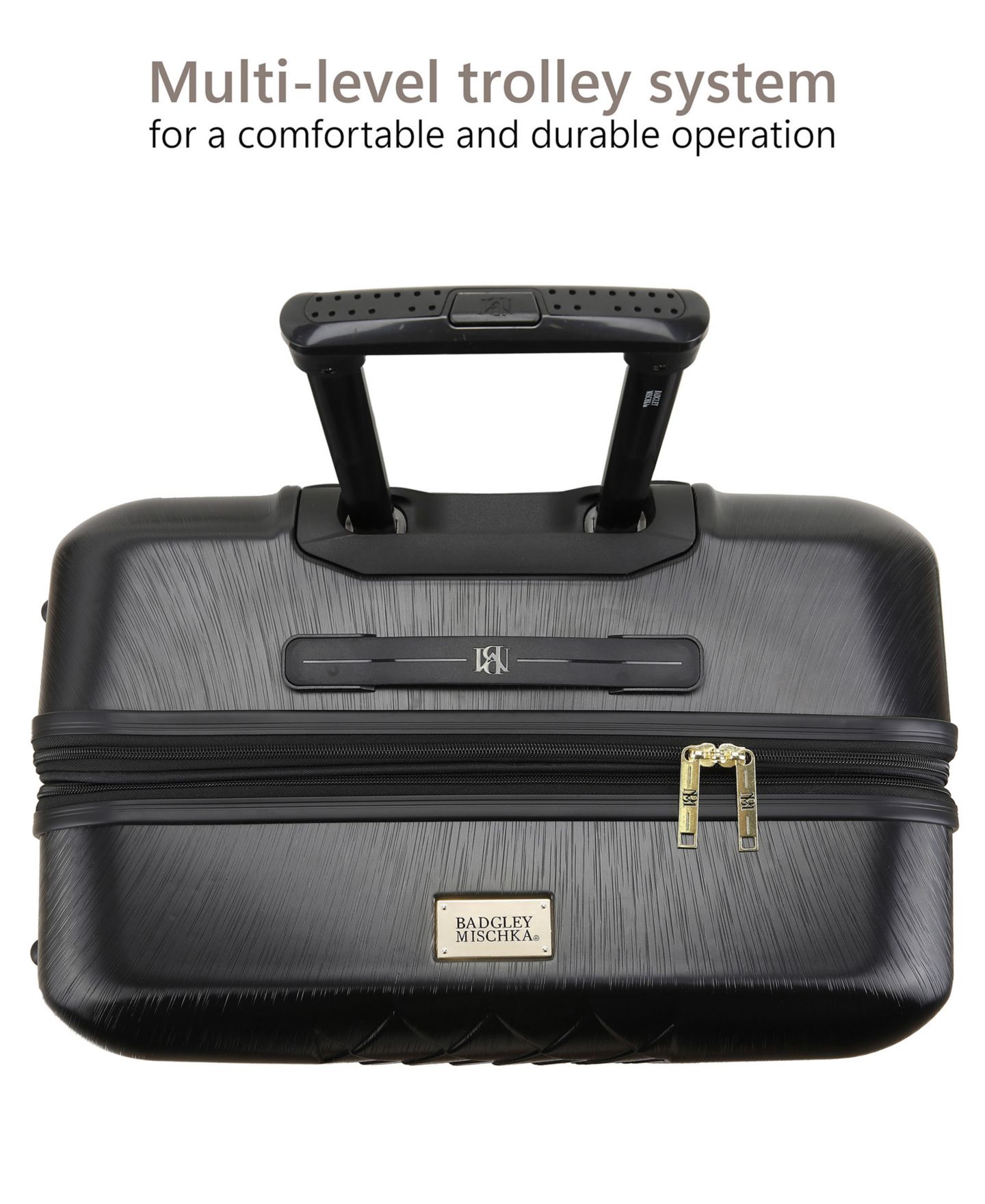 Чемоданы Badgley Mischka Diamond 3-Piece Expandable Spinner Luggage Set, цвет: Чёрный — фото 5