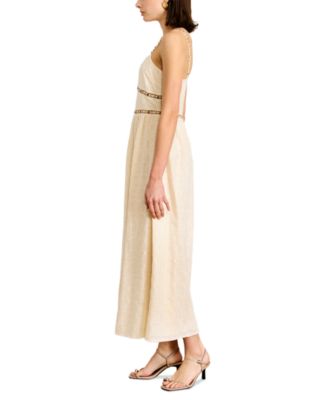 Women's Aurelia Embroidered Cotton Sleeveless Maxi Dress