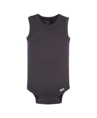 Baby Boys 5-Pack Sleeveless Onesies Bodysuits, Blue Stripe, 0-3 Months