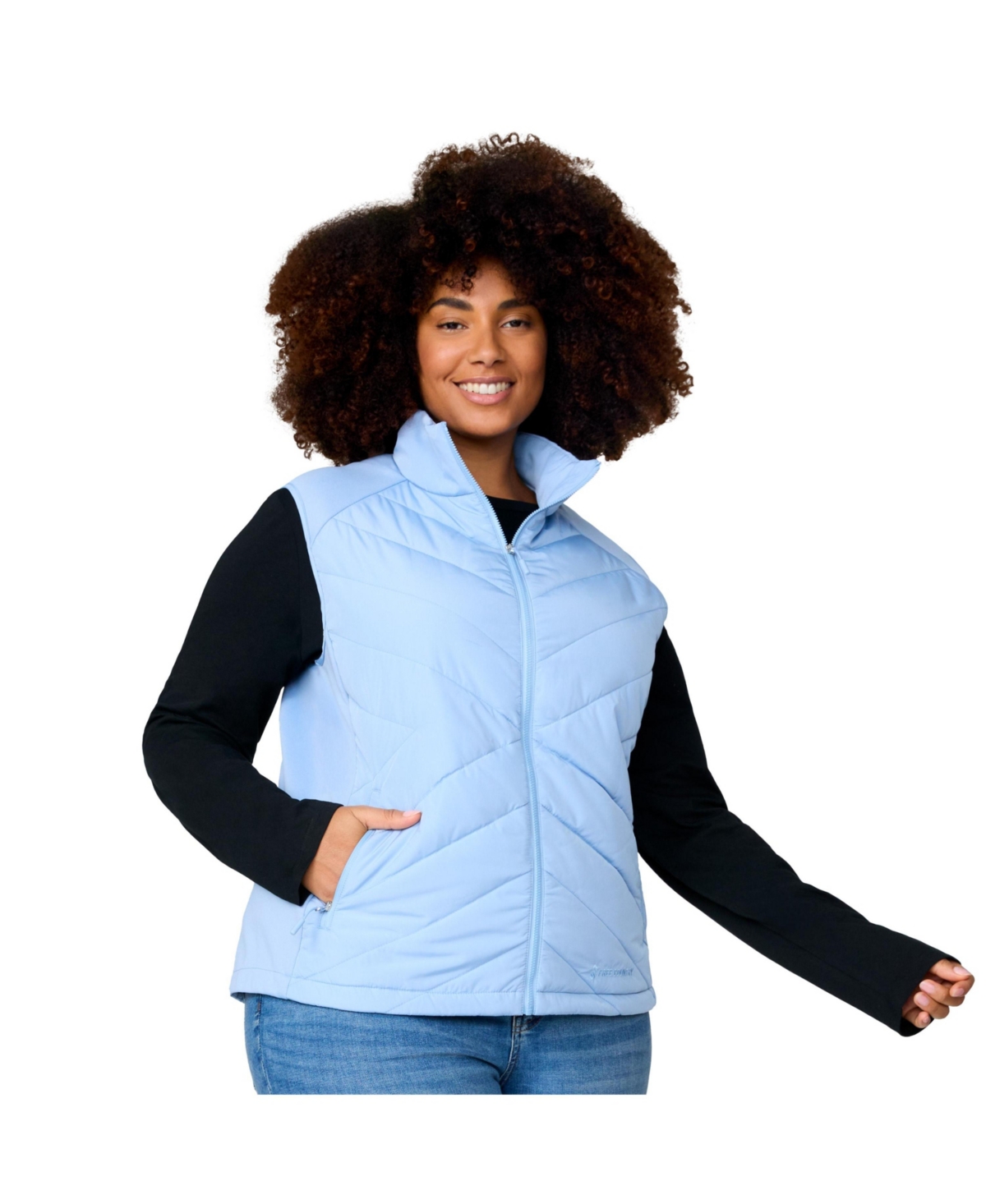 Plus Size Quilted Hybrid Vest - Cloud