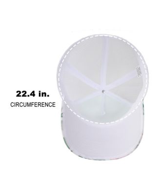 Floral Rose Print White Foam Trucker Hat