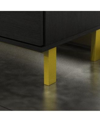 3-Drawer Engineered Wood 2 Cabinets & Metal Legs TV Stand