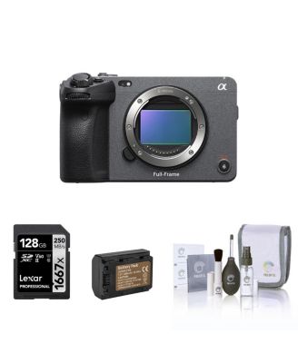 Sony Alpha FX3 Full-Frame Cinema Line Camera Bundle, With 128GB SD Card, Extra Battery With USB-C Charging Port, Care Cleaning Kit for Digital Video Full Frame Camera (4 Items)