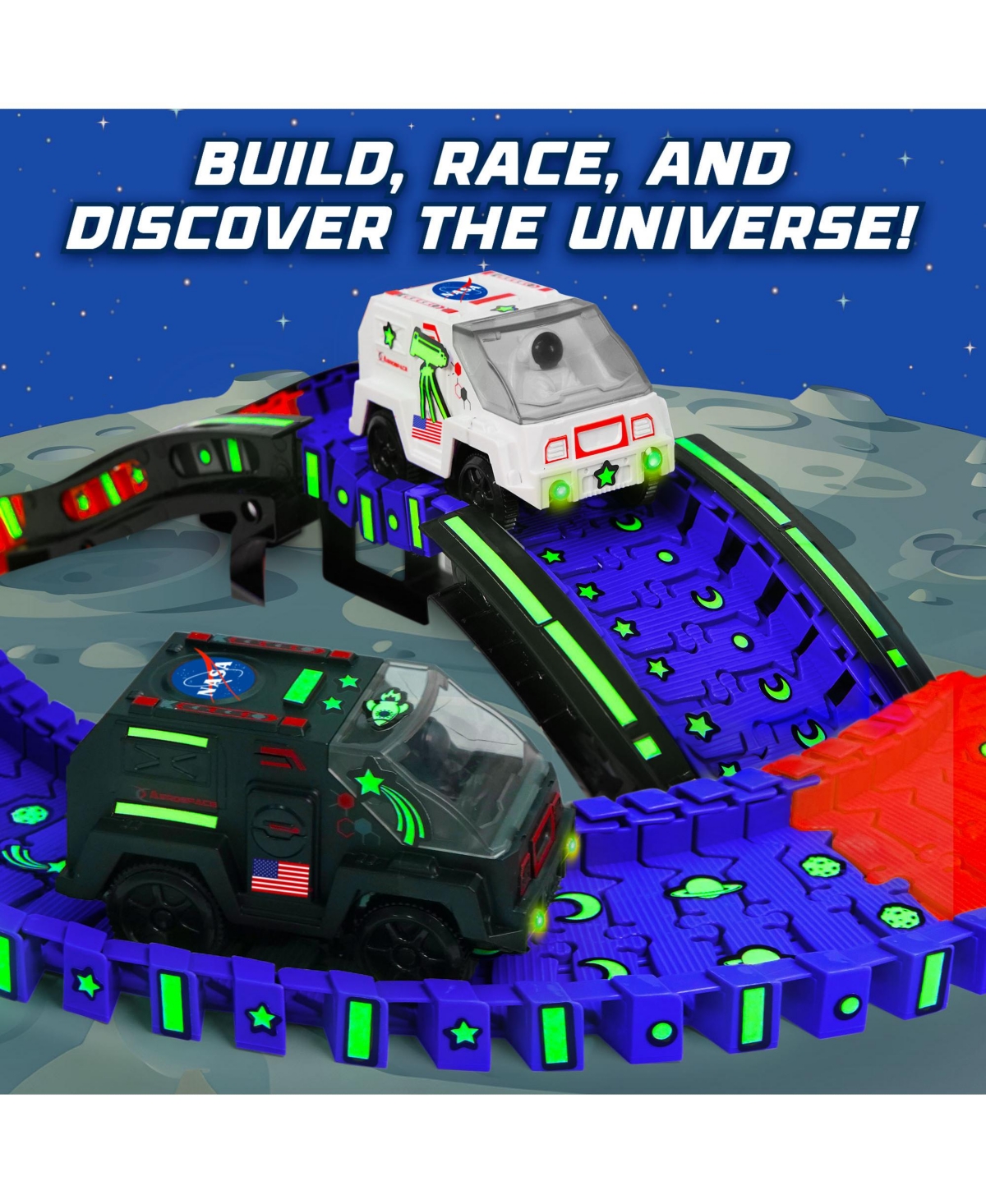 Usa Toyz Lunar Loop Nasa Space Tracks Playset 225 Pieces