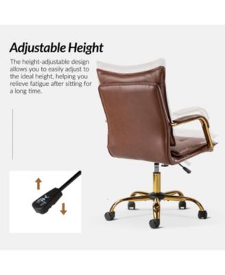 Modern Home Office Desk Chair with Golden Legs