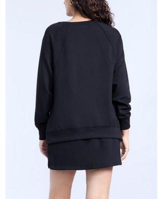 Maternity Long Sleeve With Side Slits Scuba Raglan Top - Motherhood