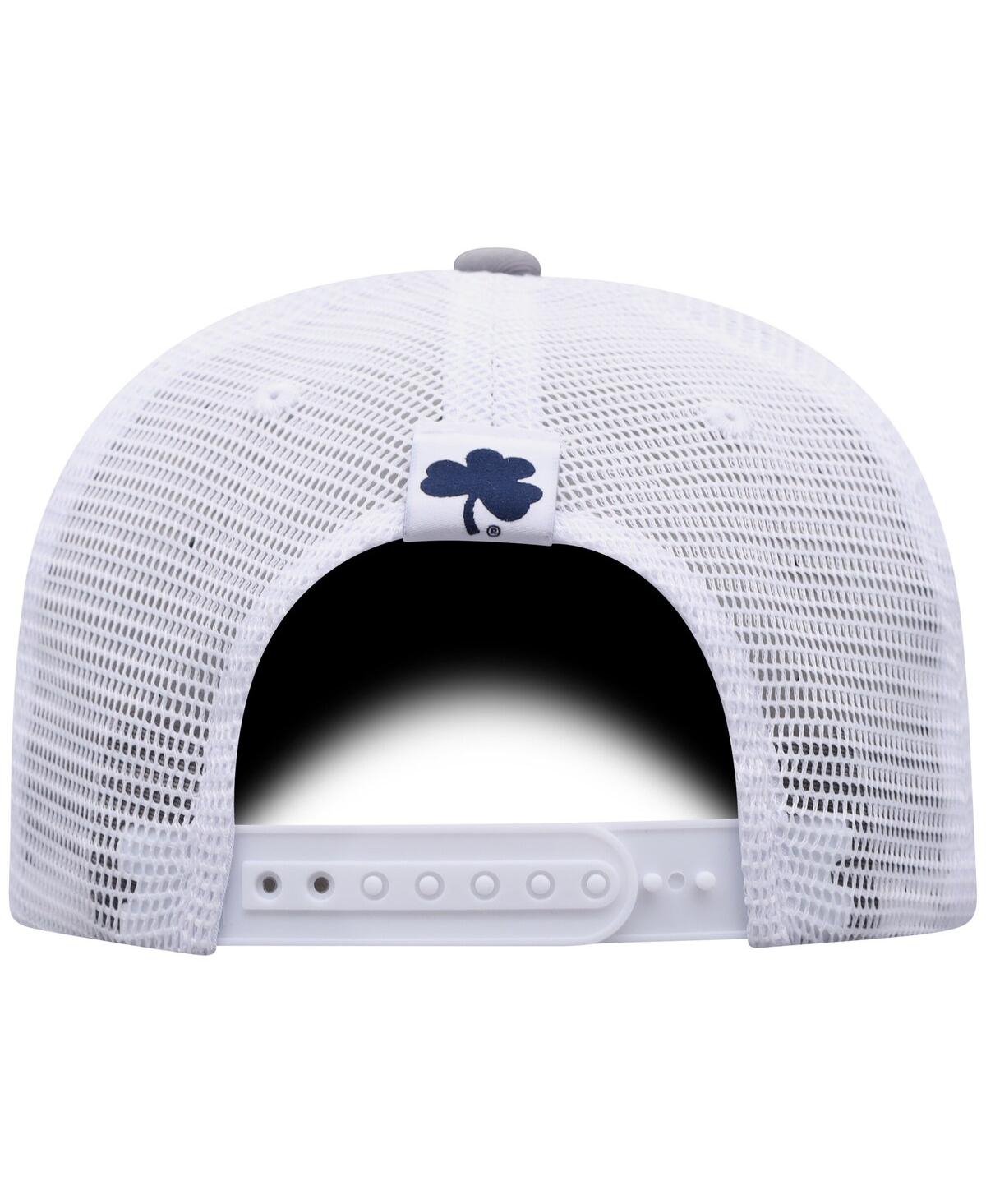 Top Of The World Men's Gray/white Notre Dame Fighting Irish Victory Baseline Trucker Adjustable Hat In Gray,white