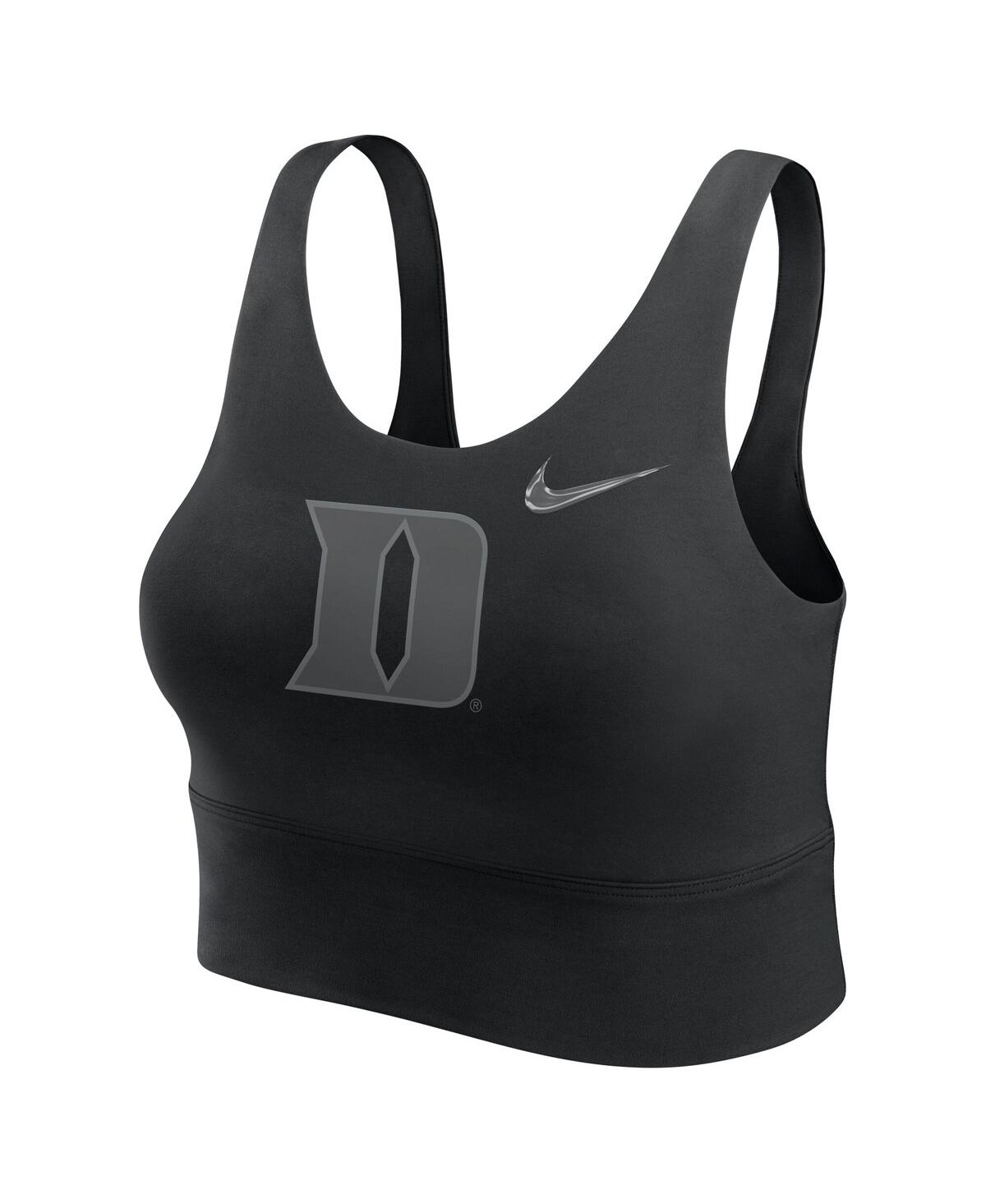 Nike Women's Black Duke Blue Devils Performance Long Line Sports Bra In Black