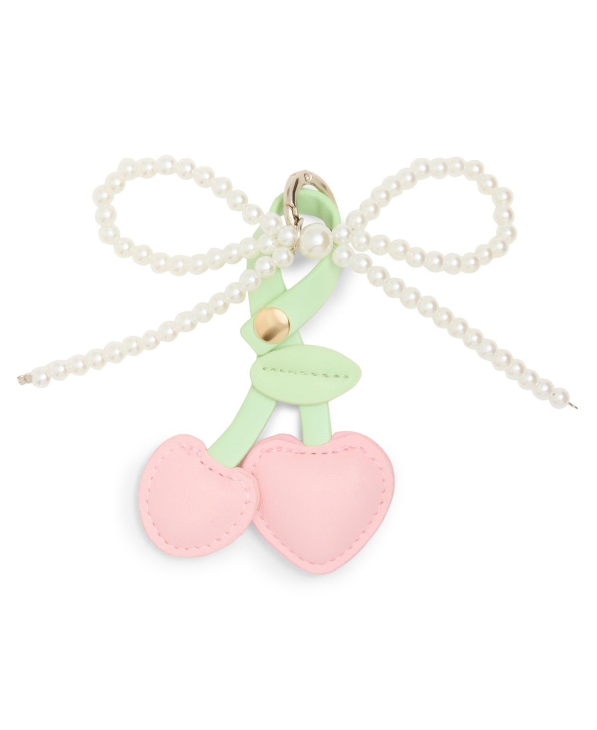 Shop Madden Girl Cherry Heart And Cultivated Pearl Bow Bag Charms