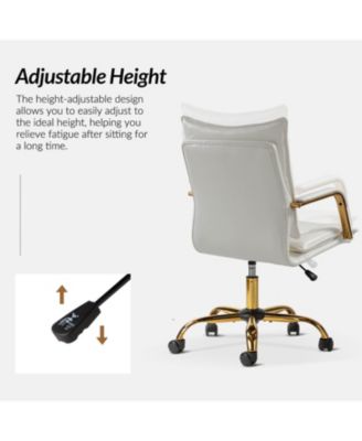 Modern Home Office Desk Chair with Golden Legs