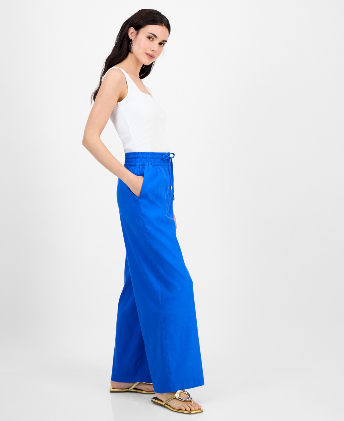Inc International Concepts Petite High-rise Wide-leg Pants, Exclusively At Macy's