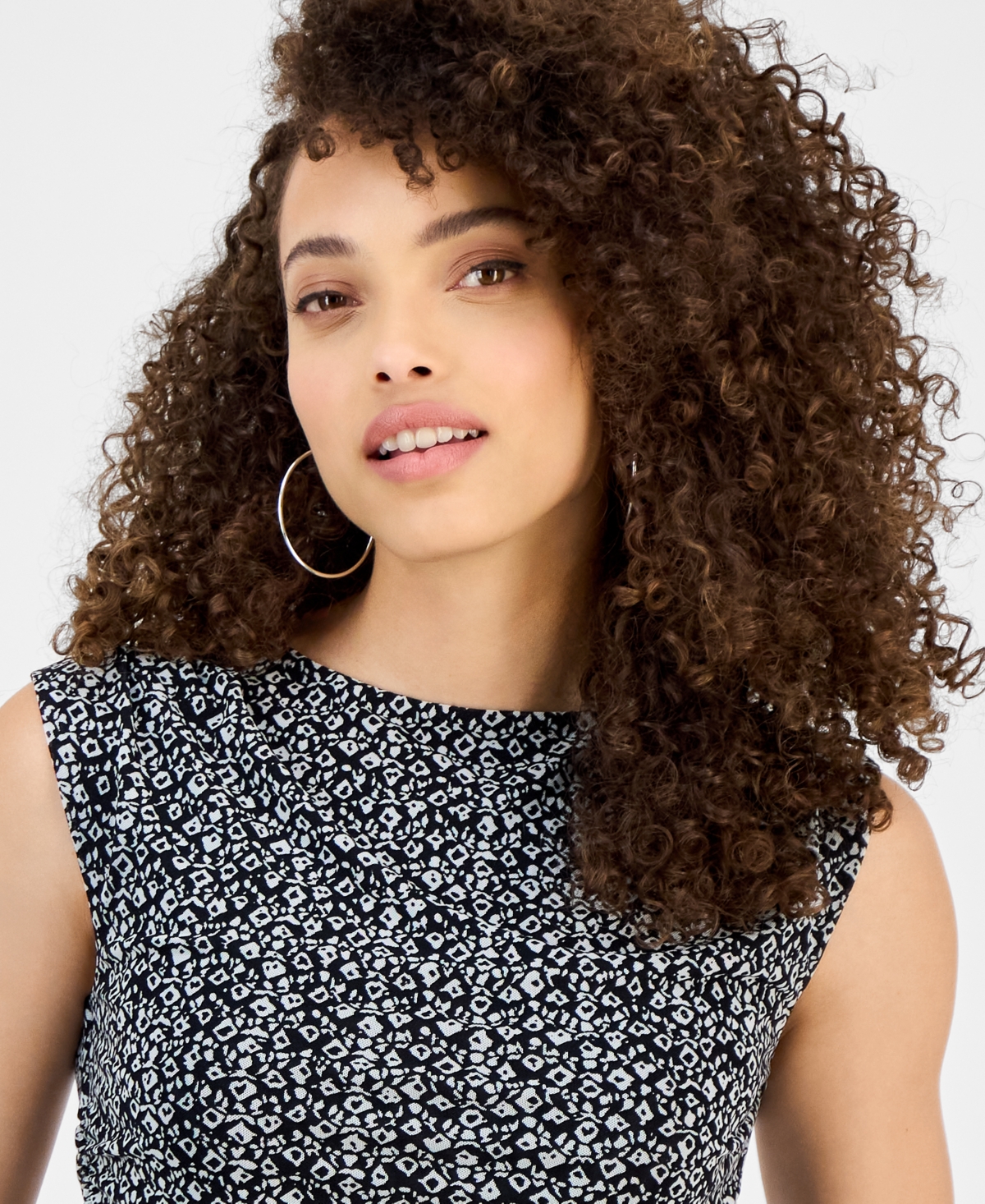 Inc International Concepts Petite Printed Mesh Tank Top, Exclusively At Macy's