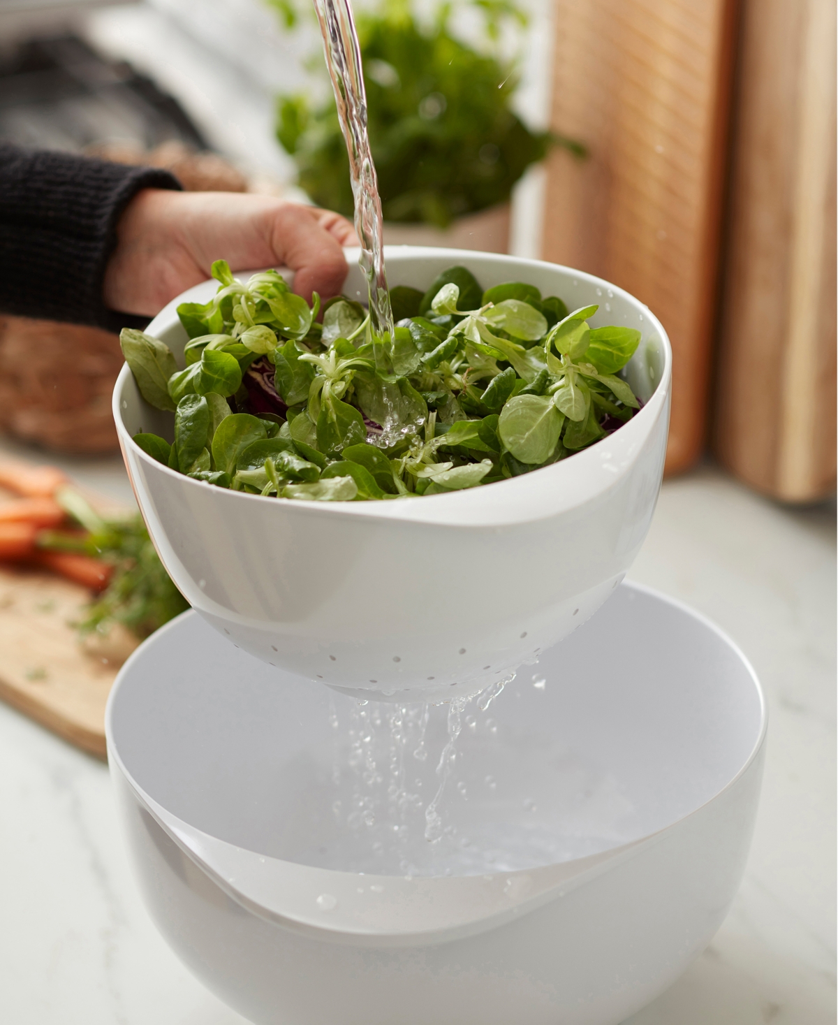 Rosti Margrethe 2-piece Colander Set In White