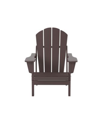All-Weather Contoured Outdoor Poly Folding Adirondack Chair (Set of 4)