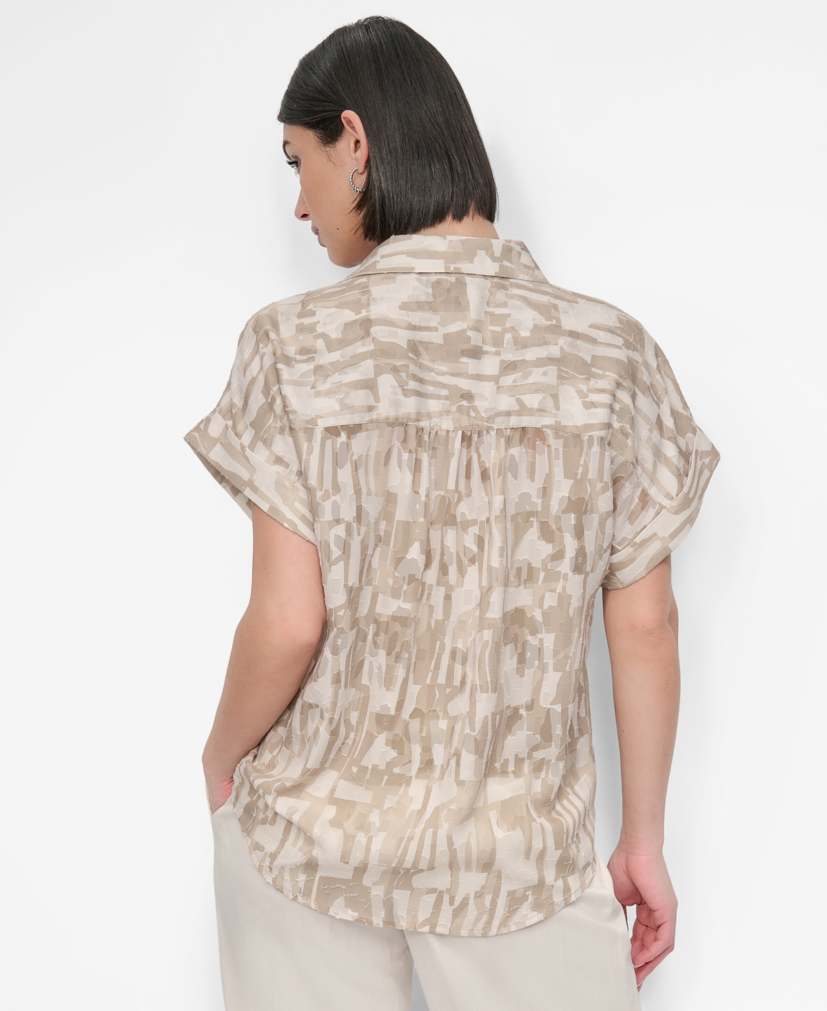 Dkny Allover Print Button-up Shirt