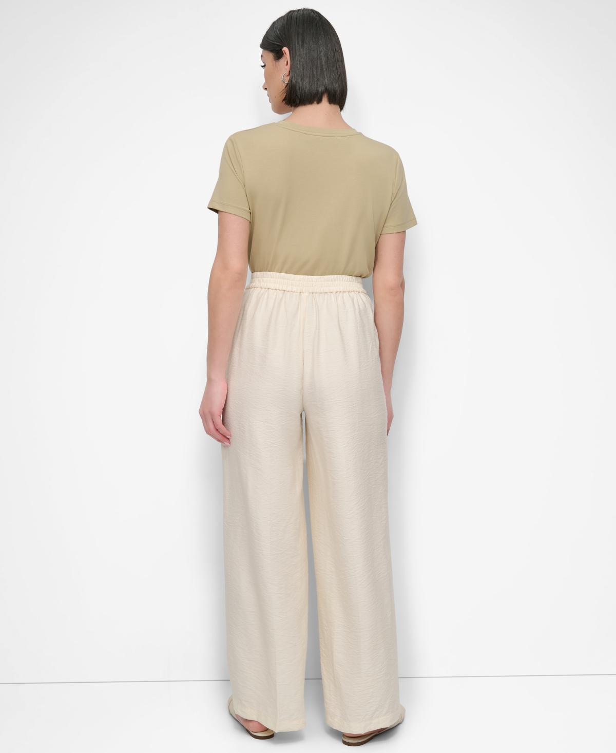 Dkny Drawstring Pants In Neutral