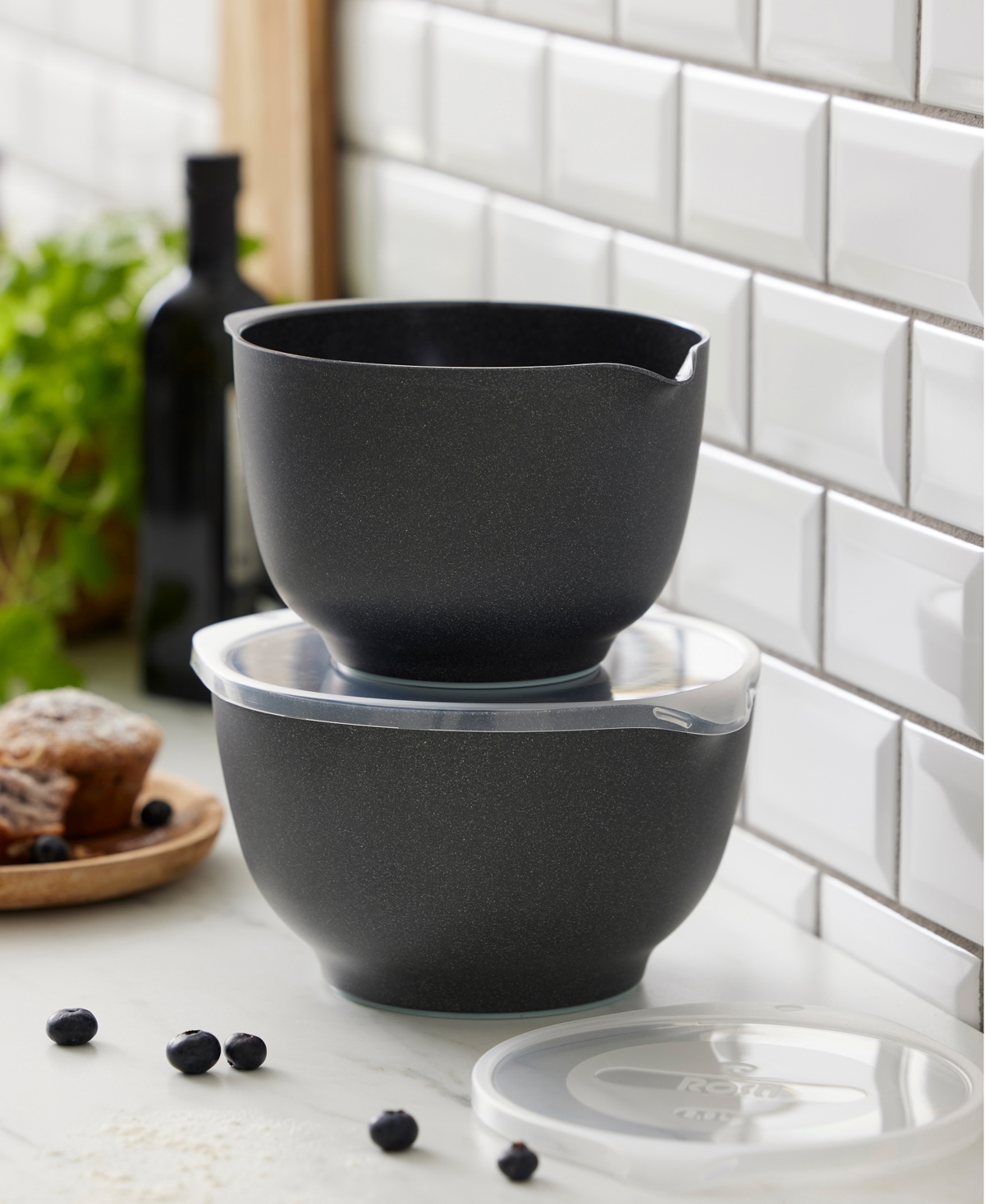 Rosti Margrethe 2-piece Mixing Bowl Set In Pebble Black