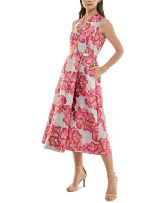 Women's Floral-Print Structured A-Line Dress